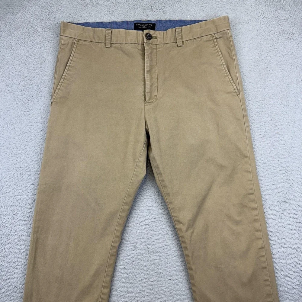 Banana Republic Pants Mens 35x32‎ Beige Fulton Skinny Chino Casual **34X31**